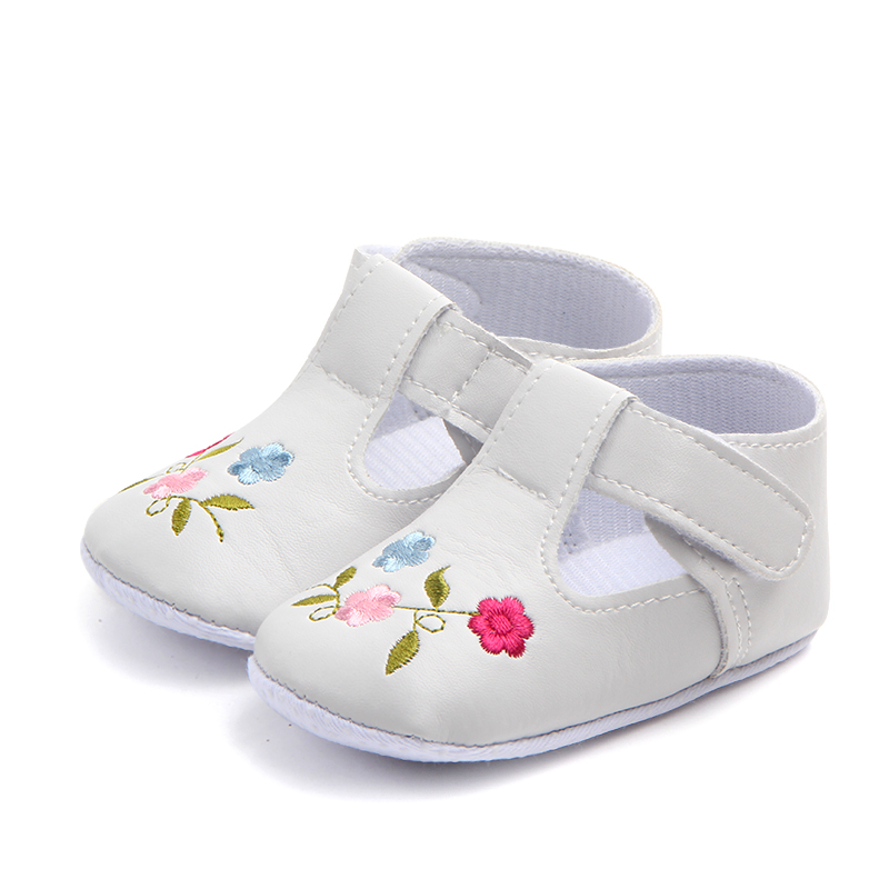 Wholesale Flower PU Beautiful Baby Girls Shoes for Baby