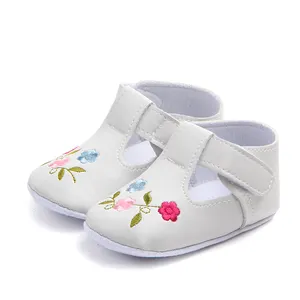 Toptan Işlemeli Çiçek PU için Güzel Bebek Kız Ayakkabı Bebek