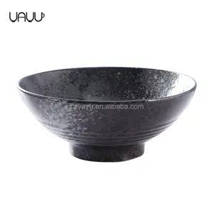 Tazones de Ramen Negros Vintage de FENN Japan, Tazones de Fideos Coreanos de Porcelana Personalizados, Tazones de Cerámica para Ensaladas para el Hogar y la Cocina - Product Image 1