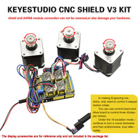 Keyestudio A4988 Pilote de moteur pas à pas pour imprimante 3D CNC Shield V3 Kit DIY pour imprimante 3D Graveur CNC Shield V3 pour Arduino