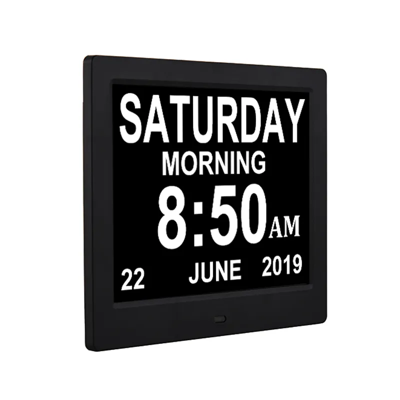 Custom logo 8INCH night glow wall clock table alarm clock for alzheimer's disease