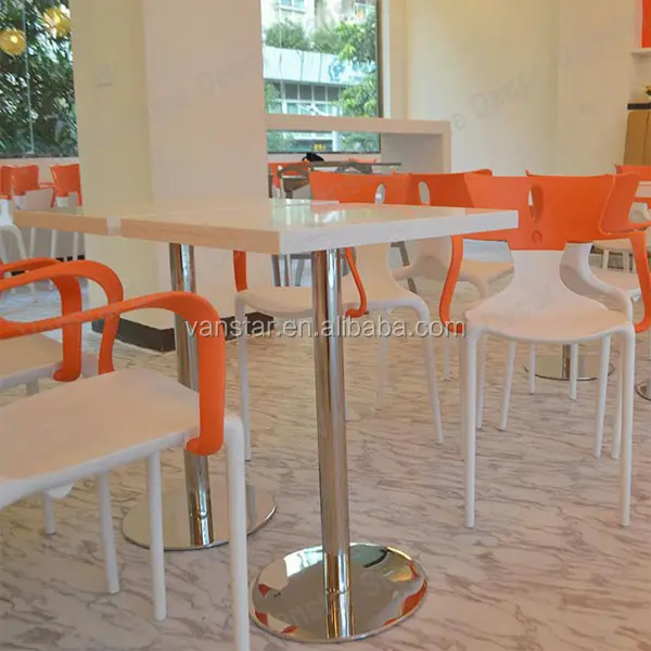 간단한 디자인 대리석 커피용 탁자, 대중음식점 테이블 및 의자 스테인리스 다리