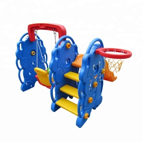 Cartoon Children Plastic <strong>Swing</strong> <strong>and</strong> <strong>Slide</strong> Set PE Material Supplied by China - Product Image 3