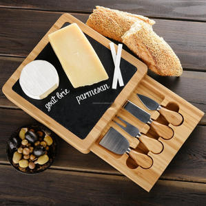 Ensemble de planches à fromage miniatures en bambou et <span class=keywords><strong>ardoise</strong></span>, comprenant des outils à fromage, plateau amovible en <span class=keywords><strong>ardoise</strong></span> pour fromage - Product Image 1