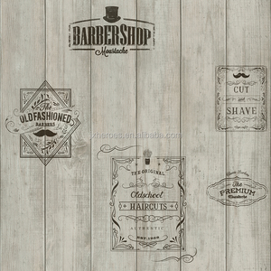 Impermeabile In Legno Naturale Effetto Carta Da Parati per Barbiere - Product Image 4