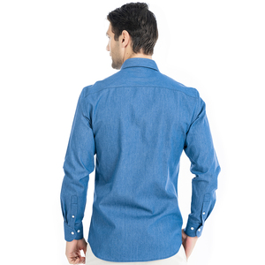 Venta al por mayor de moda más tamaño casuales de los hombres de manga larga de verano de 2019 <span class=keywords><strong>hombre</strong></span> Camisa vaquera de algodón 100% - Product Image 4