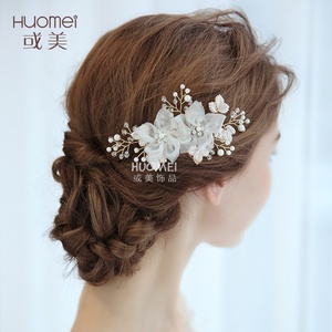 Sposa di Perle Di Cristallo Strass Da Sposa Accessori Per Capelli Copricapo Da Sposa Da Sposa dorato Fantasia Donne Pettine Dei Capelli