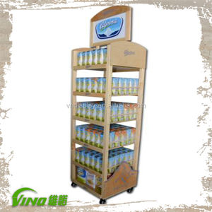 Présentoir d'étagère en bois personnalisé élégant moderne pour l'exportateur de centre commercial faisant des emplettes montrant des produits de marchandises à vendre - Product Image 4