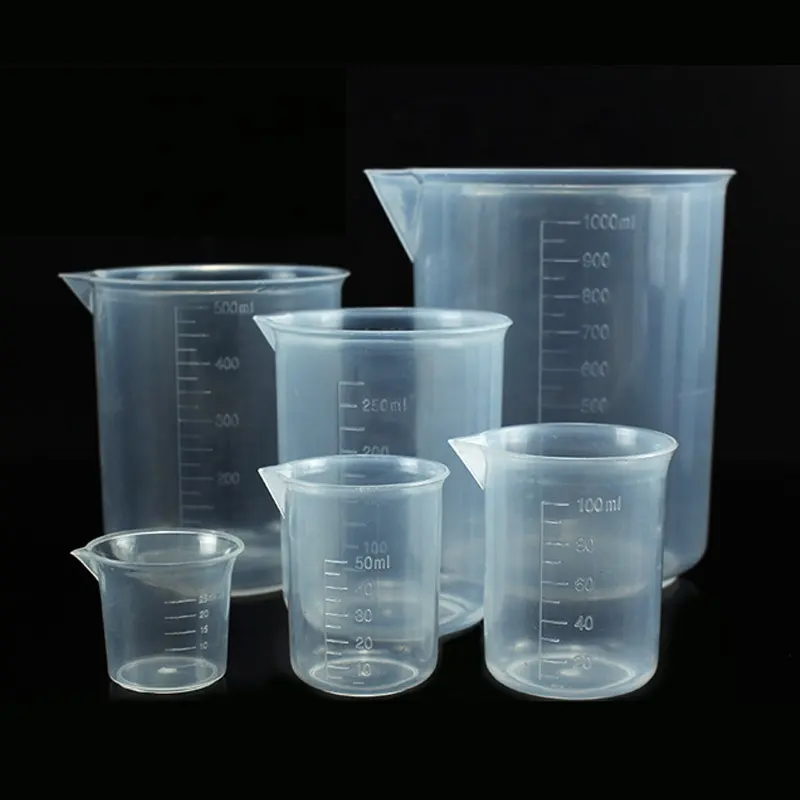 Utilisation en laboratoire Gradué Tasses à Mesurer En Plastique Gobelets Avec Bec Verseur