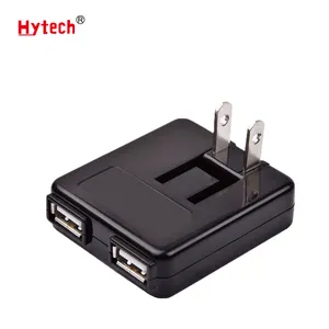 AC63 Flat Slim Dual USB Port with Foldable US Plug Wall Charger Travel AC charger adapter