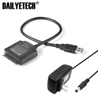 Cable USB 3.0 a SATA para Disco Duro HDD de 3.5 Pulgadas y SSD de 2.5 Pulgadas con Adaptador de Corriente CA/CC de 12V 2A