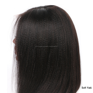 Court <span class=keywords><strong>Bob</strong></span> avant de Lacet Perruques de Cheveux Humains Pré Pincées Yaki Droite 150% Densité Profonde Partie Frontale - Product Image 6