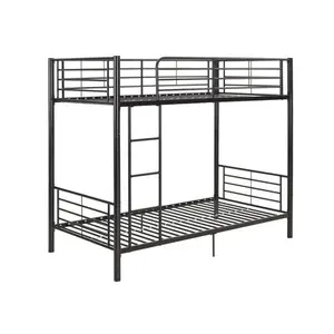 Cheap metal pipe european double decker bed bunk with wardrobe for dormitory