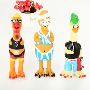 Divertente stile di pollo in lattice chew giocattolo per <span class=keywords><strong>pet</strong></span> dentizione giocattoli con squeaker per il cane - Product Image 1