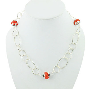 Collar con Colgante de Granate Rojo Natural en Plata de Ley 925, Forma de Lágrima, Hecho a Mano, Joyería Fina, Gema de Granate - Product Image 1