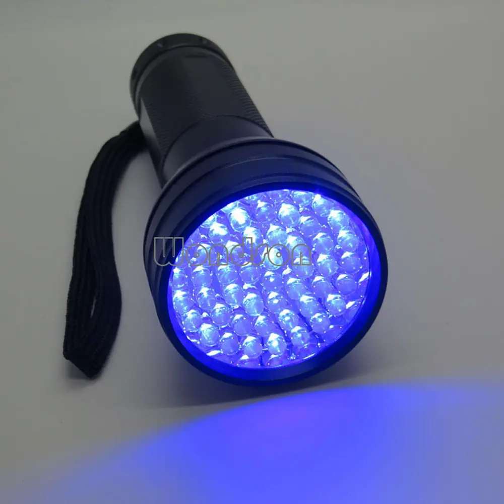 Đèn Pin LED Màu Xanh Lam Cầm Tay Xử Lý Vàng Da Hợp Kim Nhôm Đèn Pin Nhấp Nháy