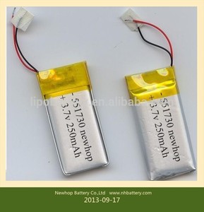 China lithiumbatterie hersteller <span class=keywords><strong>3</strong></span>.7v 85 mah lipo batterien für silikon armband mit der Größe 4.1mm*10.5mm*32mm - Product Image 3