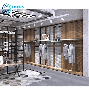 Cửa Hàng Bán Lẻ Đồ Nội Thất Được Thiết Kế Người Đàn Ông Cửa Hàng May Mặc Thiết Kế Nội Thất Hiển Thị Kệ Cho Nam Giới Quần Áo - Product Image 2