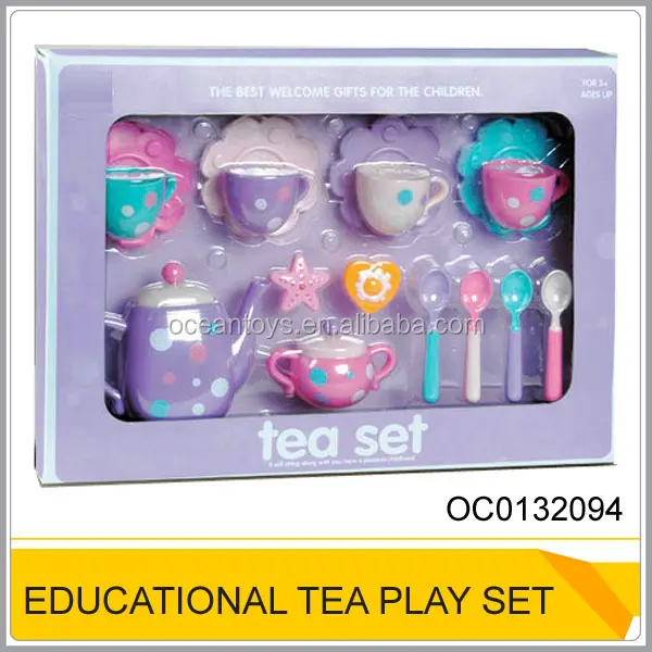 เด็กปัญญา Play ชุดของเล่นพลาสติกของเล่น Miniature Tea Ware (16 ชิ้น) OC0132094