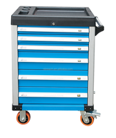 Armoire à outils REACH RQ9408-12 à 6 tiroirs avec verrou central, dessus en plastique, 6*4 roulettes (2 pivotantes), revêtement électrostatique en poudre, garantie 3 ans