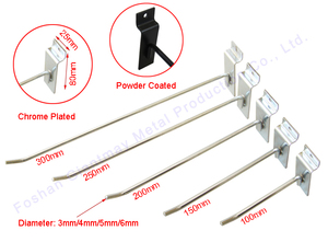 Cheap Metal Chrome Single Slatwall Display Shop Store Slat <strong>Wall</strong> <strong>Hook</strong> - Product Image 4