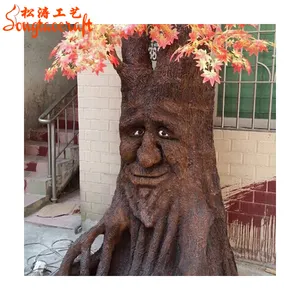 Décorations de pâques de visages d'arbre, Sculpture de visage d'arbre de  vieil homme, écorce caractéristiques faciales, décoration extérieure d'art  de jardin - AliExpress