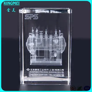 Brillante cuadrado cubo de cristal láser 3d para el regalo de recuerdo y empresa de recuerdos