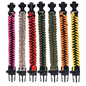 DIY Custom Logo Wholesale Outdoor Emergency Kit Tactical Rope Accessories Adjustable Survival Paracord 550 Bracelet