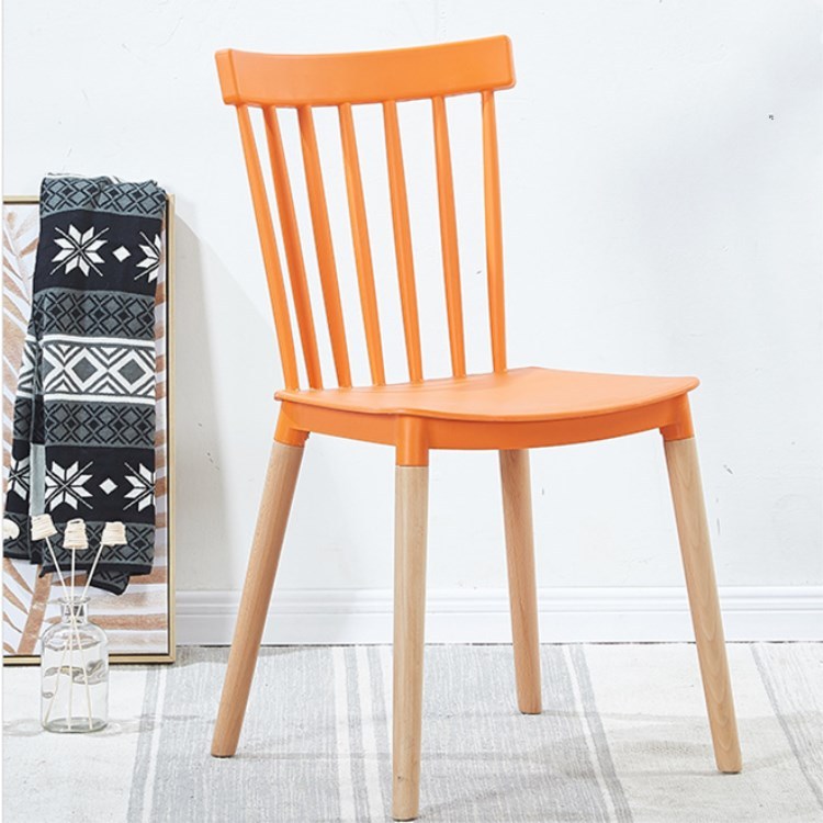Orange wooden deck chair