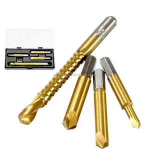 4Pcs HSS Screw Extractor Damaged Bolt Remover Saw Drill Titanium Coated