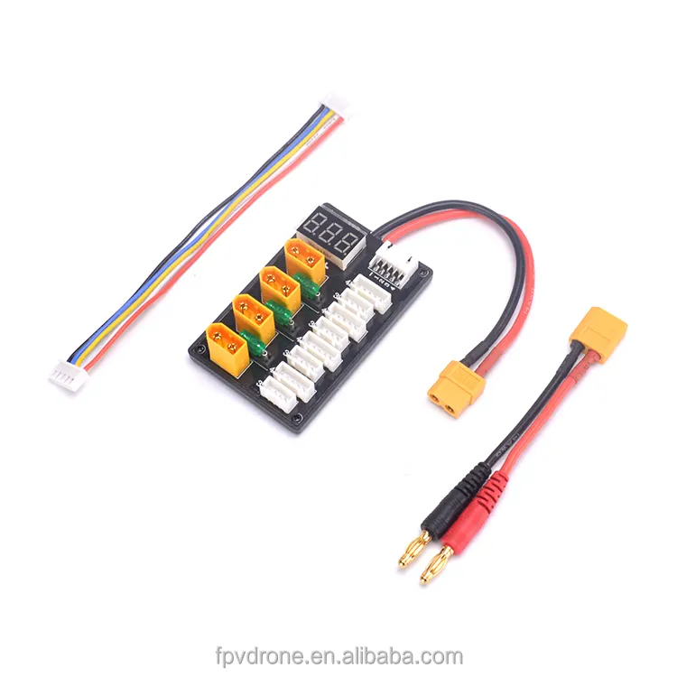 4CH 3s 4s Lipo Battery Parallel Charging Board XT60 Banana Plug For ISDT D2 Q6 SC-608 SC-620 Imax B6 Charger RC Models Part