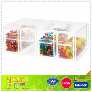 new clear acrylic candy présentoir boîte de rangement avec 4 <span class=keywords><strong>tiroirs</strong></span> coulissants - Product Image 1