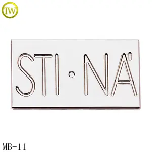 Fashion zinc alloy handbag logo plate design custom brand logo metal tags emblems for women purse