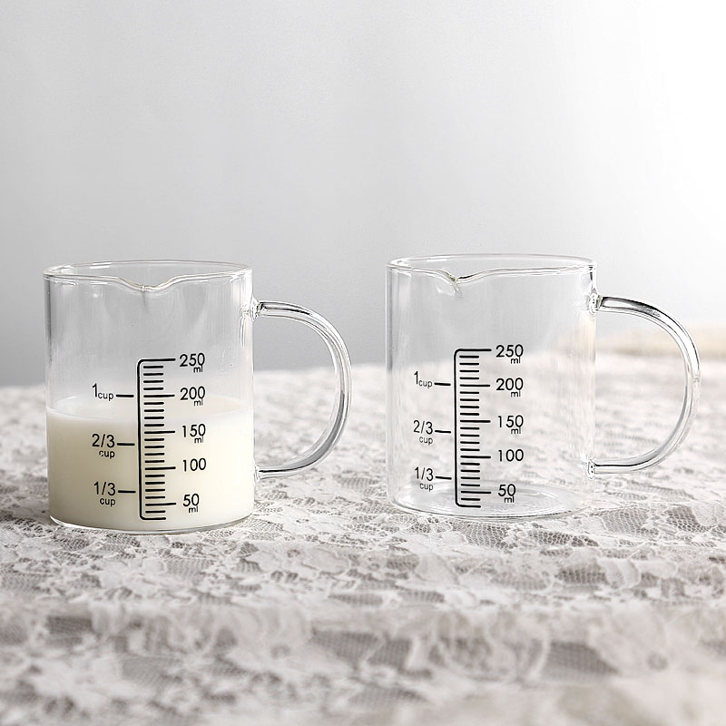 250ml/1cup glass measuring cup borosilicate glass measuring cup with handle