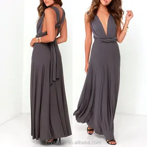 Model Voor Dames Party Wear In Rayon Stof Vrouwen Donkergrijs Maxi Jurk