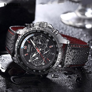 Montre de luxe pour homme, marque <span class=keywords><strong>Megir</strong></span> <span class=keywords><strong>1010</strong></span>, montre à quartz, mode masculine - Product Image 6