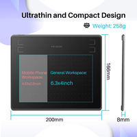 Nouveauté, livraison gratuite Huion — tablette graphique HS64 pour dessin digital, 6.3x4 pouces, parfait pour PC et téléphone, 8192 niveaux de sensibilité à la pression