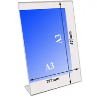 L Shape Clear Acrylic Display Stand, Sign Holder