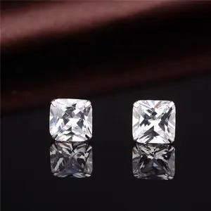 925 Sterling Silver platz Diamond Stud Earrings