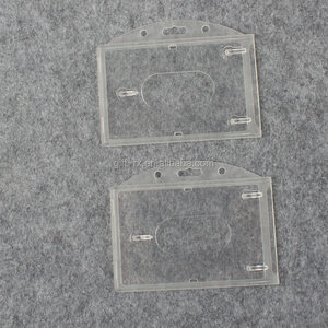 Transparent BSCI hard plastic ID cover business card box pvc id card holder