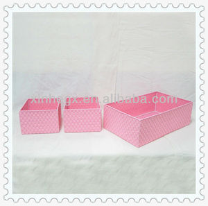 XH OEM/EDM tổ chức bền Cube màu hồng dệt nhỏ nhựa mây nhựa <span class=keywords><strong>wicker</strong></span> lưu trữ giỏ container <span class=keywords><strong>Set</strong></span> của 3 - Product Image 2