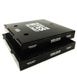 Custom Printed Black Corrugated Pizza <strong>Box</strong> 12 16 Inch <strong>Cardboard</strong> Food Delivery Packaging for Restaurants - Product Image 2