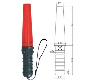 安価なバッテリー式道路駐車歩行者誘導用携帯プラスチック製短LED交通警告バトンライト、マーシャリング安全ワンド - Product Image 3