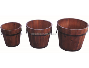 Botte di <span class=keywords><strong>legno</strong></span> Set di 3 Antico <span class=keywords><strong>Vasi</strong></span> di <span class=keywords><strong>Legno</strong></span> <span class=keywords><strong>per</strong></span> il Giardino Balcone Fiore Piantare Indoor Outdoor Fioriera In <span class=keywords><strong>Legno</strong></span> Secchio Secchio di <span class=keywords><strong>Legno</strong></span> - Product Image 1