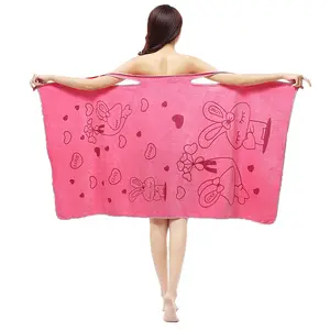 Serviettes de bain en microfibre pour femmes, ondulées, colorées, grande taille, à personnaliser