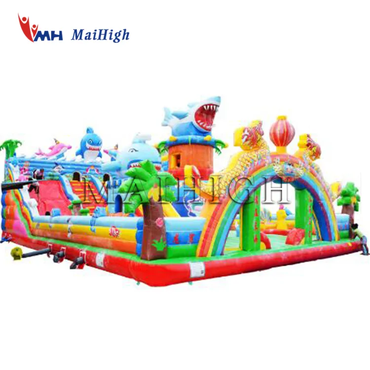 Nuevo diseño niños juguetes inflables castillos inflables al Aire Libre Parque de Atracciones inflable combo