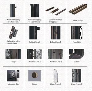 Villa di lusso In Ferro Battuto Porte di Ingresso con apribile <span class=keywords><strong>finestra</strong></span> di vetro temperato - Product Image 5