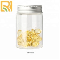 Bouteille en verre borosilicate écologique de haute qualité, différentes tailles, couvercle à vis en aluminium argenté, bouteille en verre pour le stockage direct des médicaments