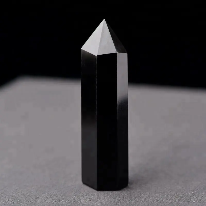 Six Faces Black Obsidian Single Terminated Points