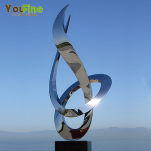 YOUFINE Scultura Moderna in Acciaio Inossidabile Lucidato a Specchio, Statua d'Arte Astratta per Decorazione da <span class=keywords><strong>Giardino</strong></span> - Product Image 2